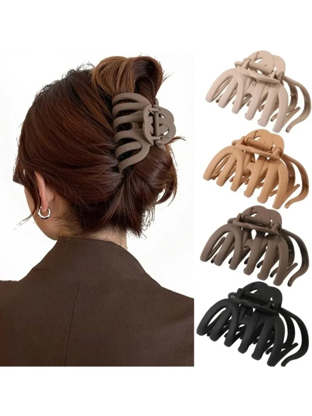 4 Pcs Large Octopus Hair Claw Clips for Thick Hair - Strong Grip, Non-Slip